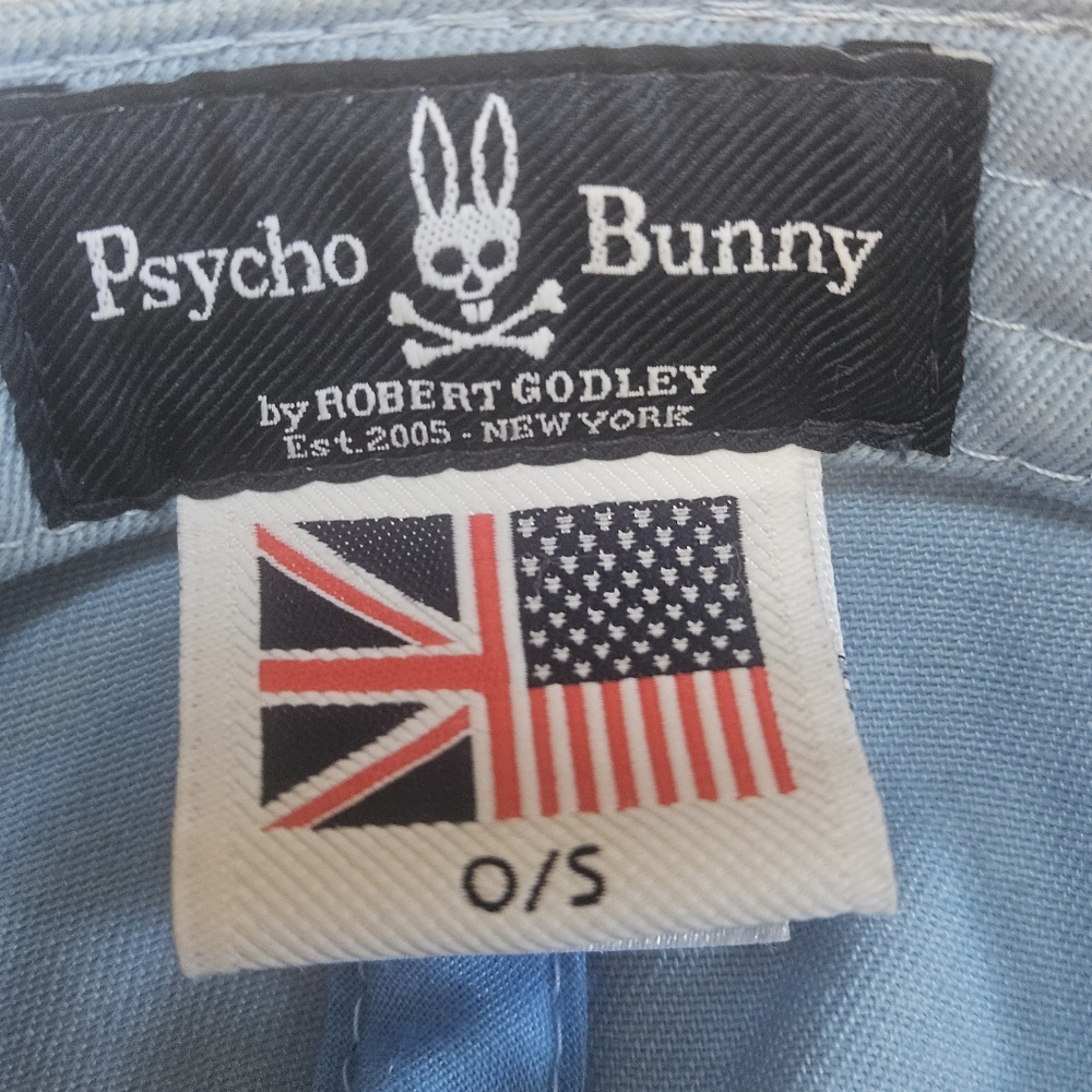 Psycho Bunny Baseball Cap Hat  Adjustable Light Blue Pre-Owned One Size Fits Mos - Picture 5 of 8